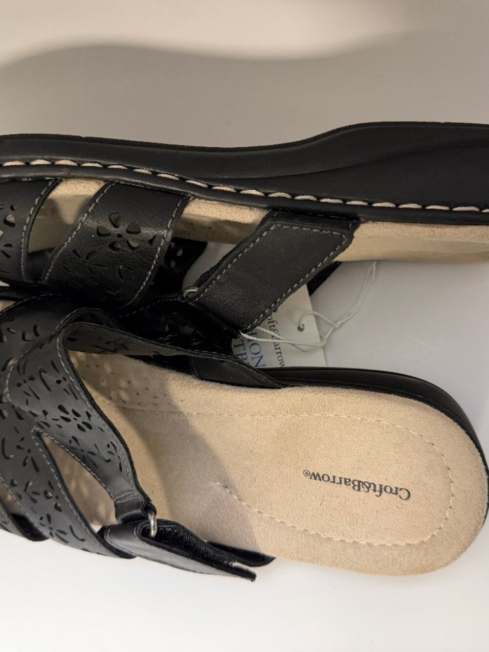 Croft & Barrow Women’s Cushioned 2” Heel Sandals – Black/Tan | Size 10M | NWT - Picture 13 of 13